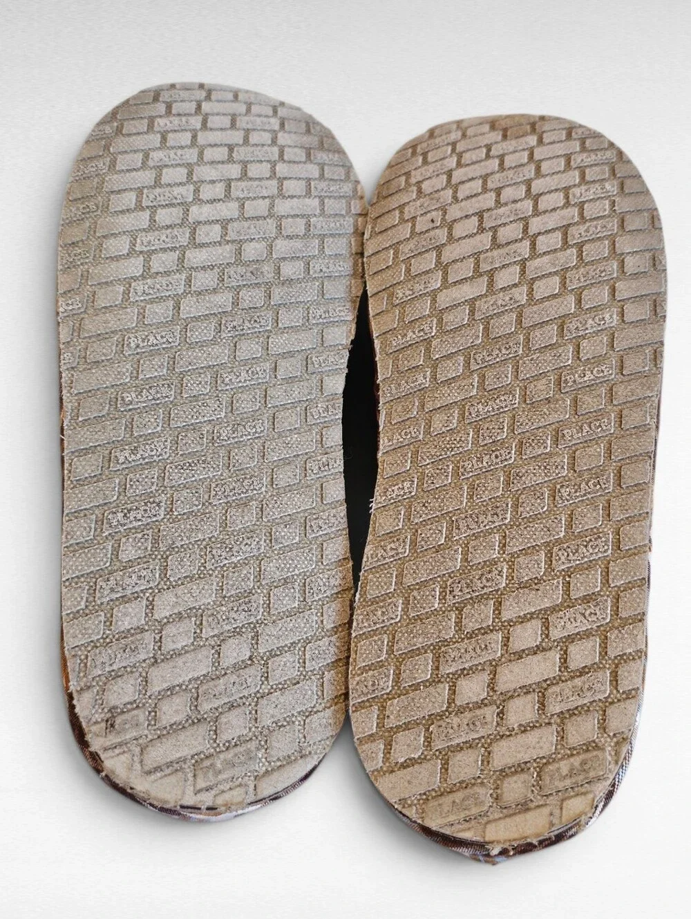 The Children's Place Brown and Beige Plaid Slip On Shoes Size 5